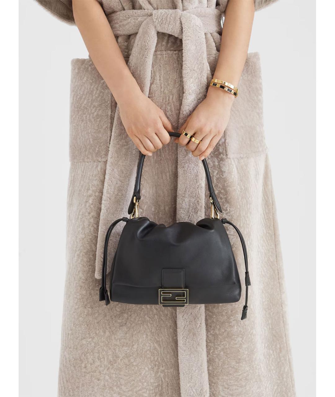 FENDI Черная кожаная сумка через плечо, фото 2