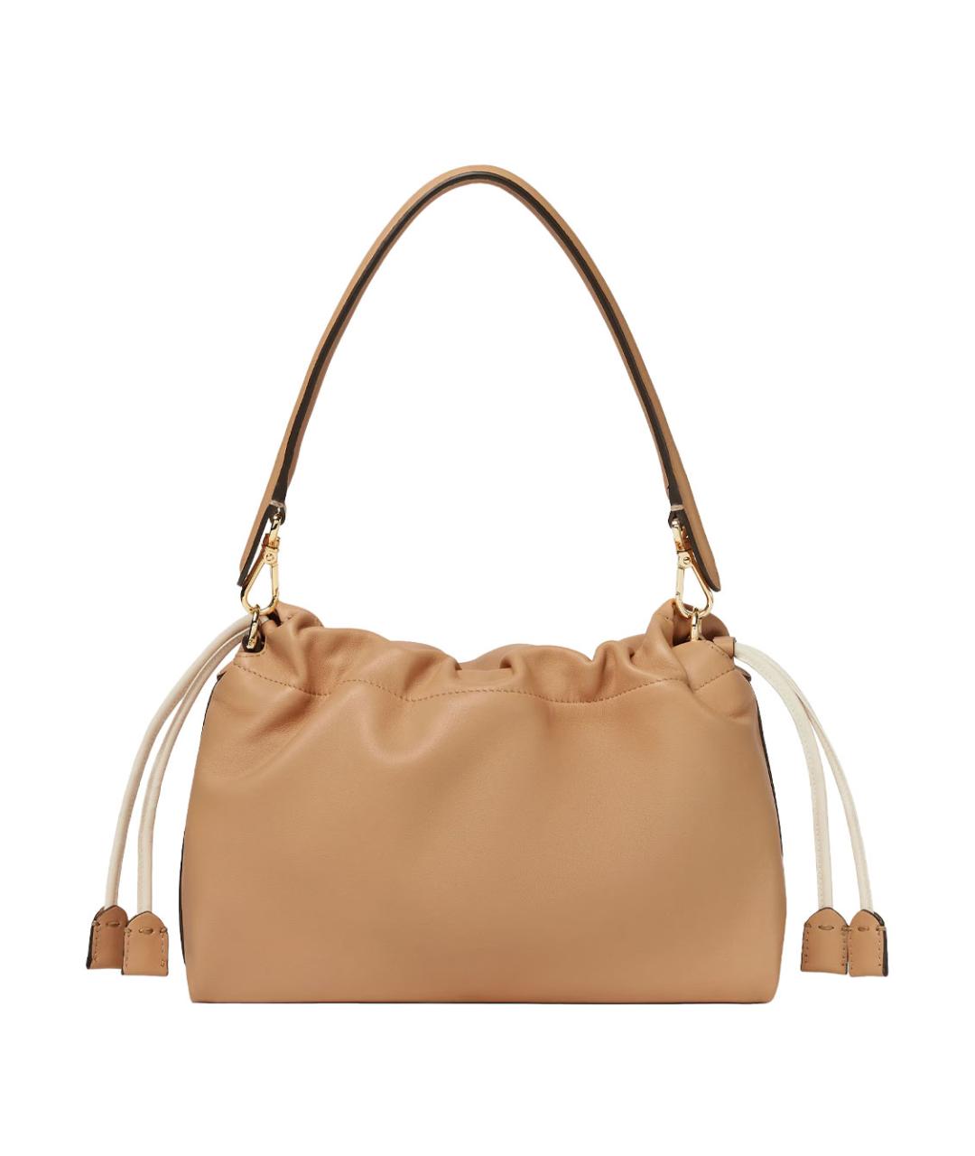 FENDI Бежевая кожаная сумка через плечо, фото 3