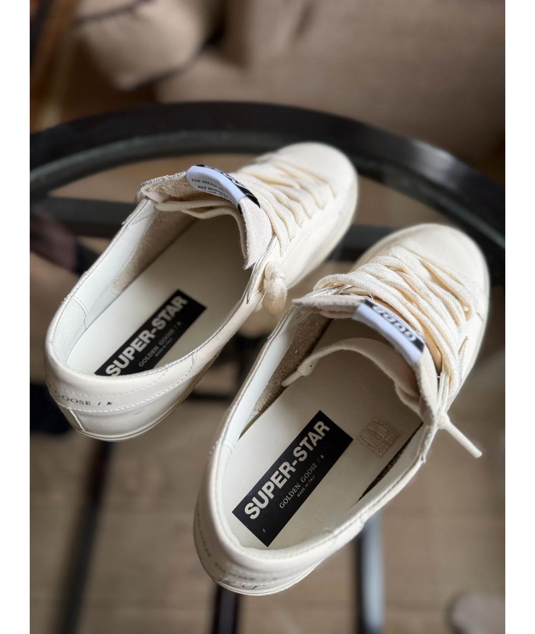 GOLDEN GOOSE DELUXE BRAND Бежевые кожаные низкие кроссовки / кеды, фото 6