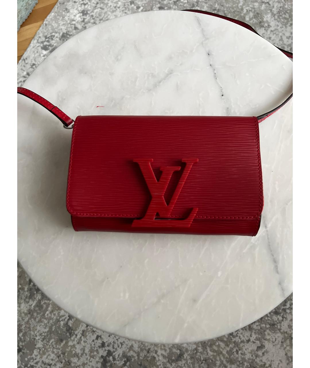 LOUIS VUITTON Красная кожаная сумка через плечо, фото 3