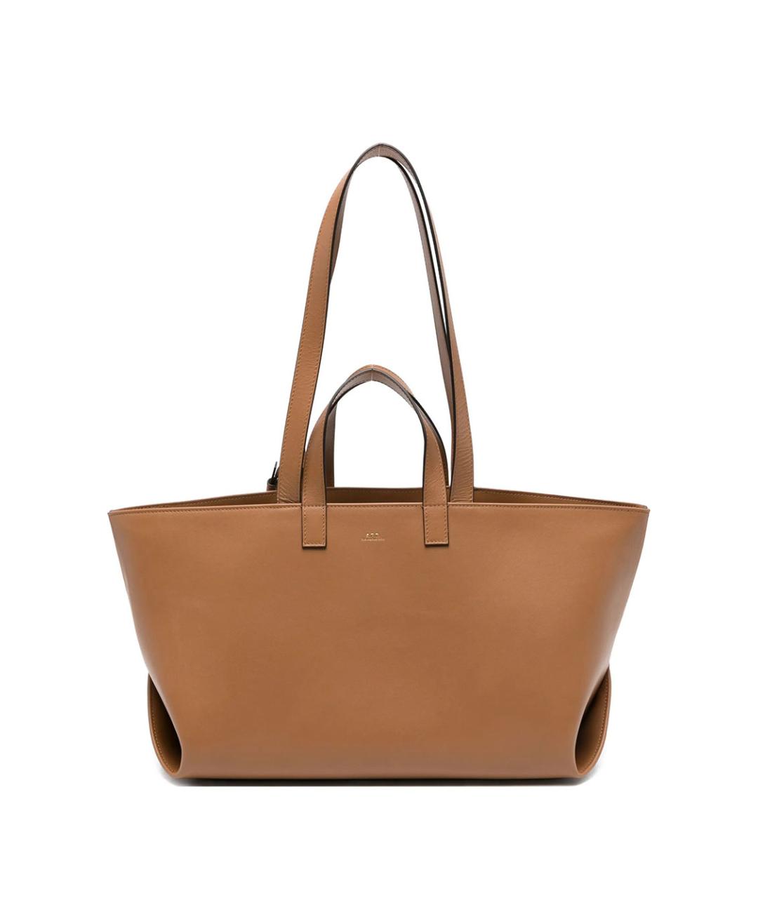 A.P.C. Коричневая кожаная сумка тоут, фото 1