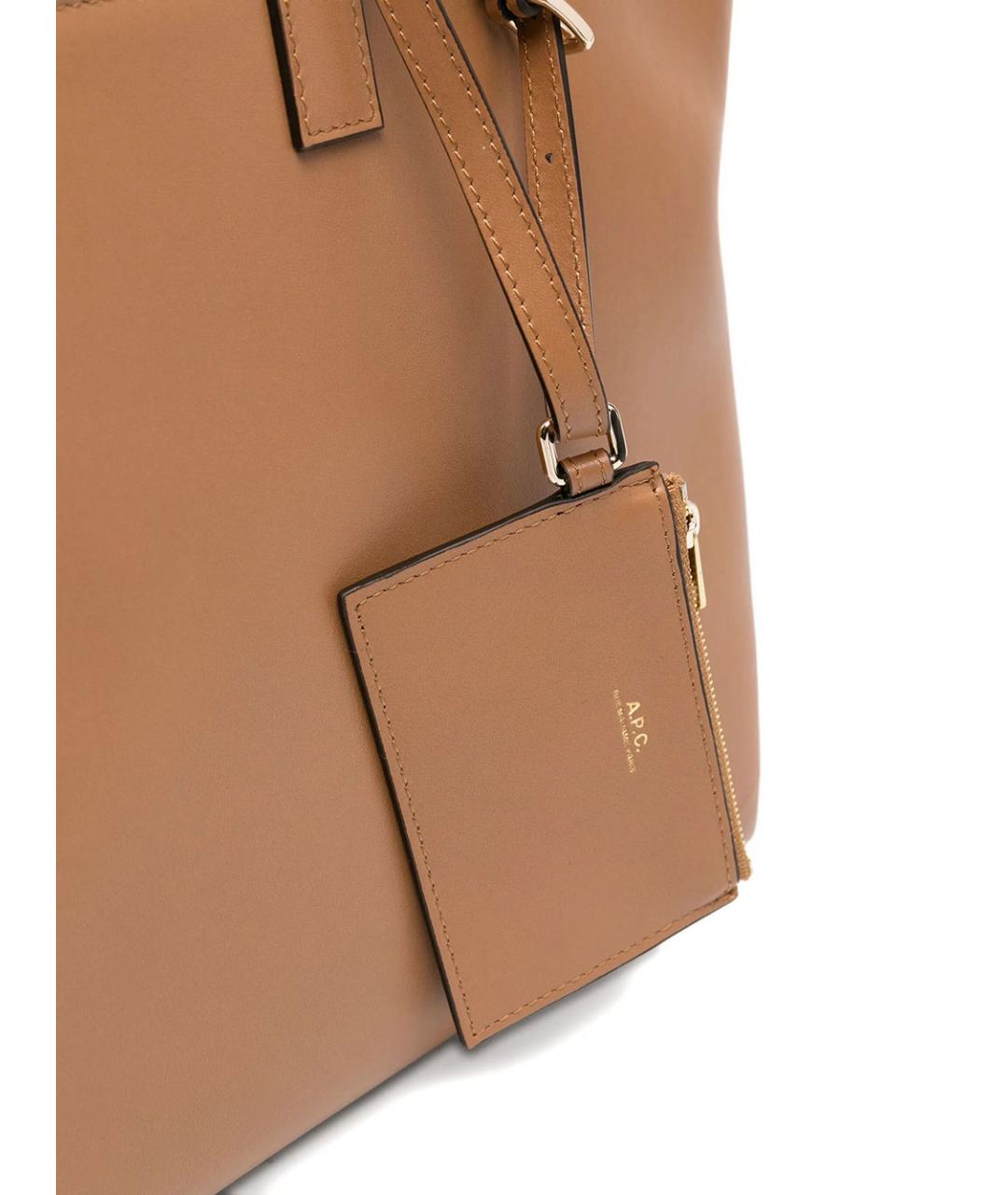 A.P.C. Коричневая кожаная сумка тоут, фото 3