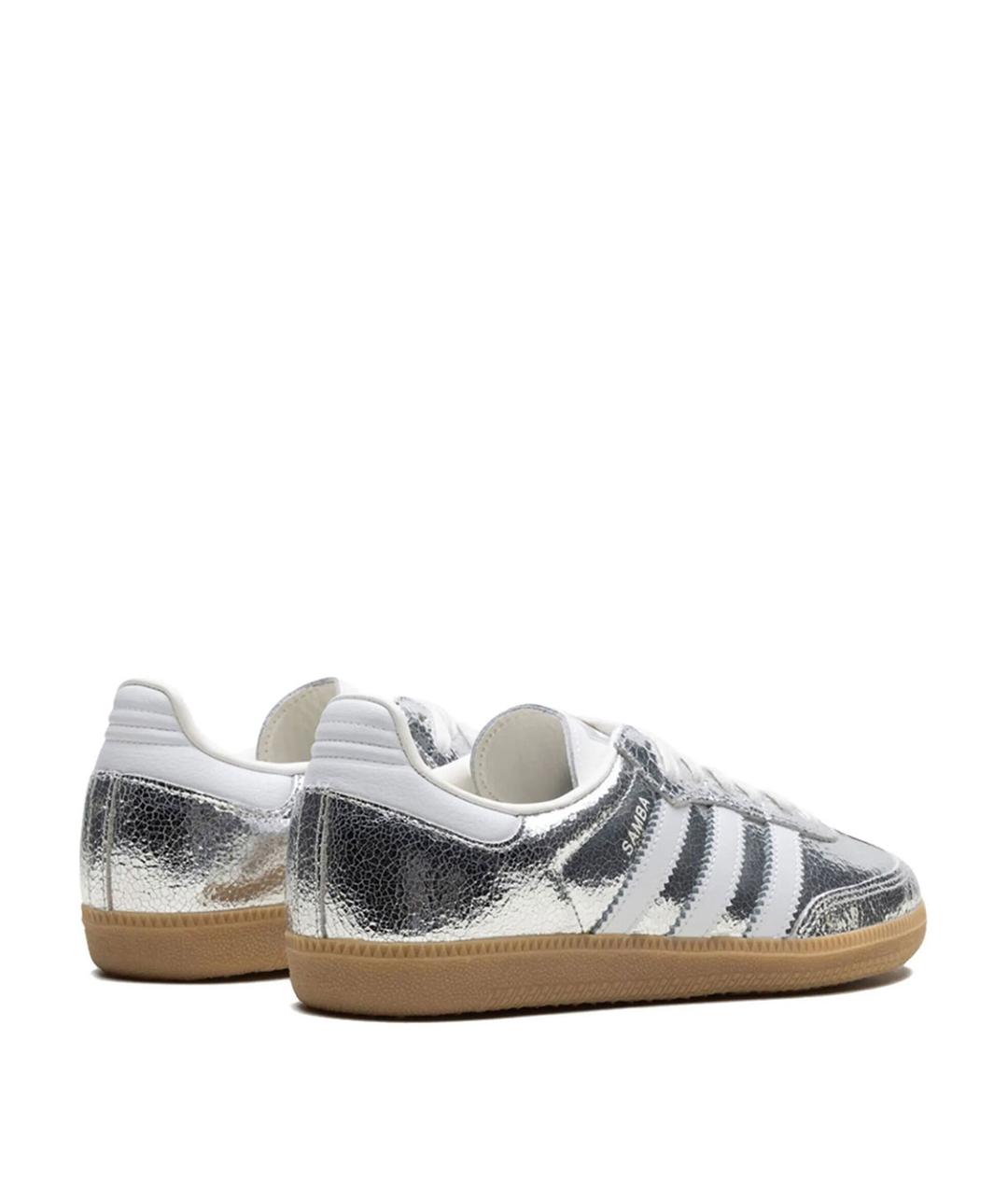 ADIDAS Серебряные кожаные кеды, фото 5