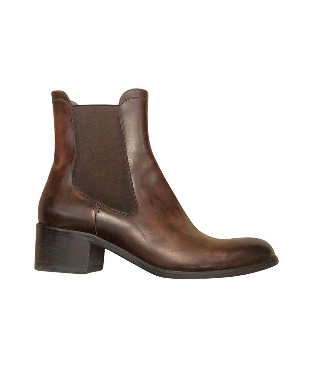 SANTONI Коричневые кожаные ботинки, фото 1