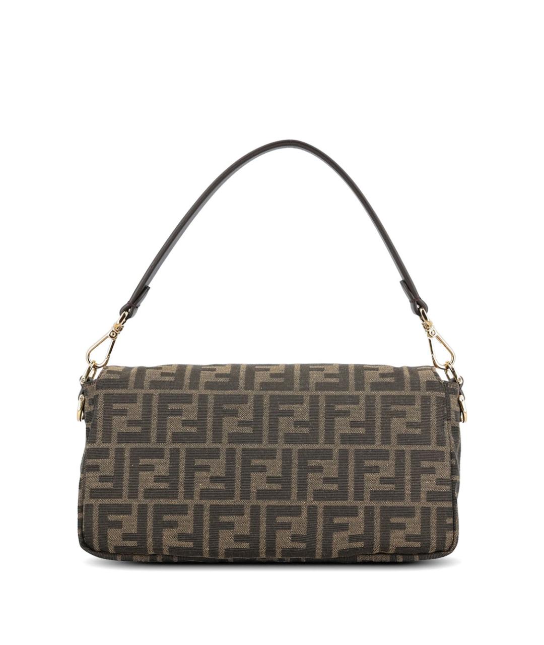 FENDI Коричневая жаккардовая сумка через плечо, фото 2