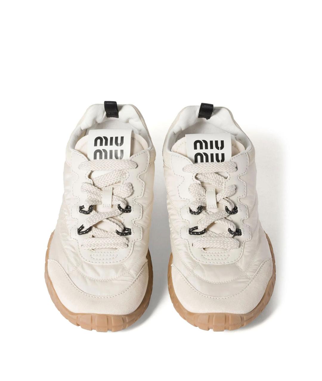 MIU MIU Бежевые синтетические кроссовки, фото 2