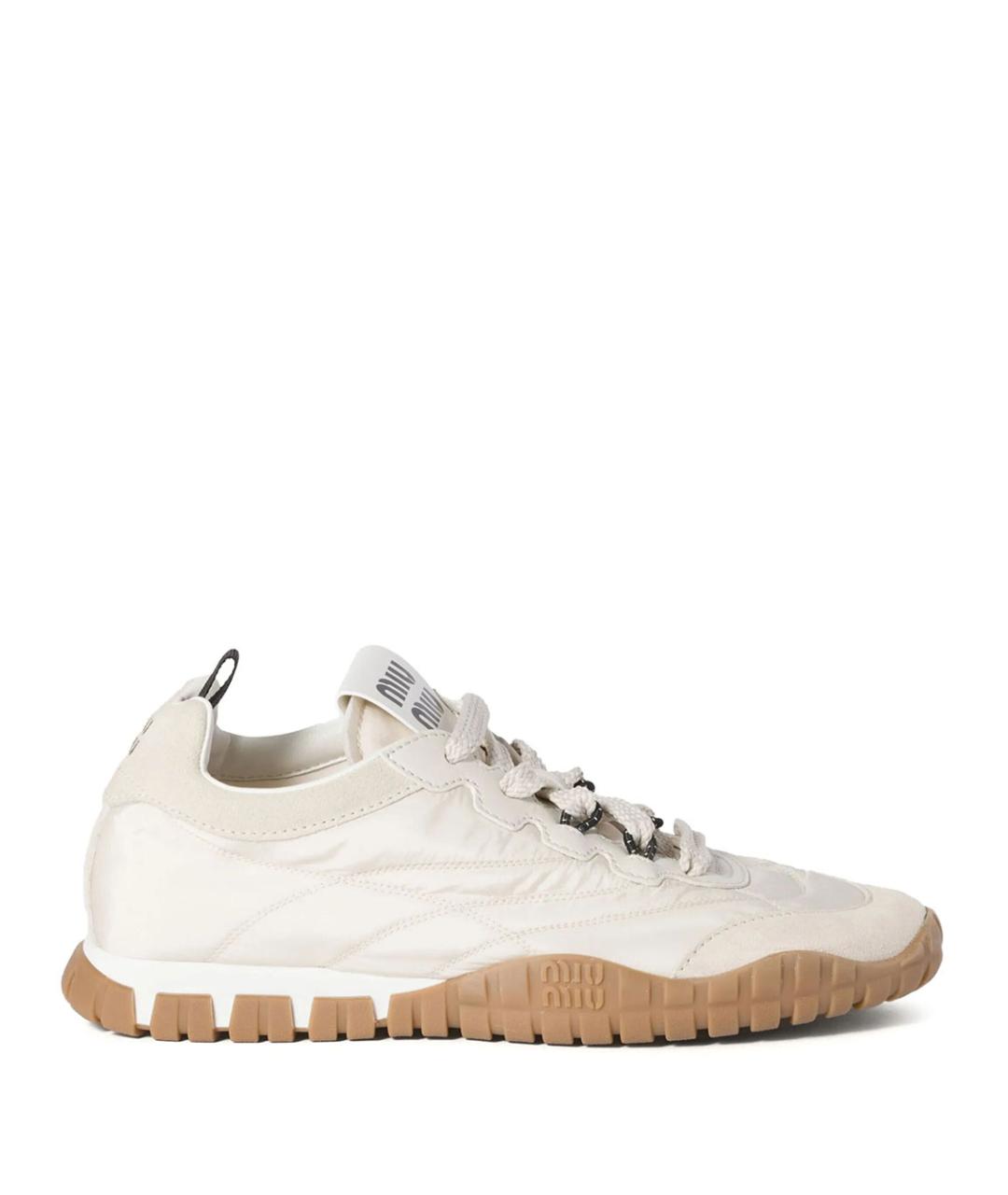 MIU MIU Бежевые синтетические кроссовки, фото 1