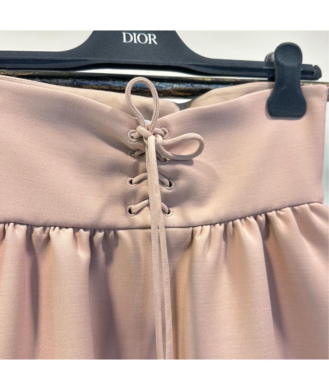 CHRISTIAN DIOR Розовая шерстяная юбка миди, фото 3