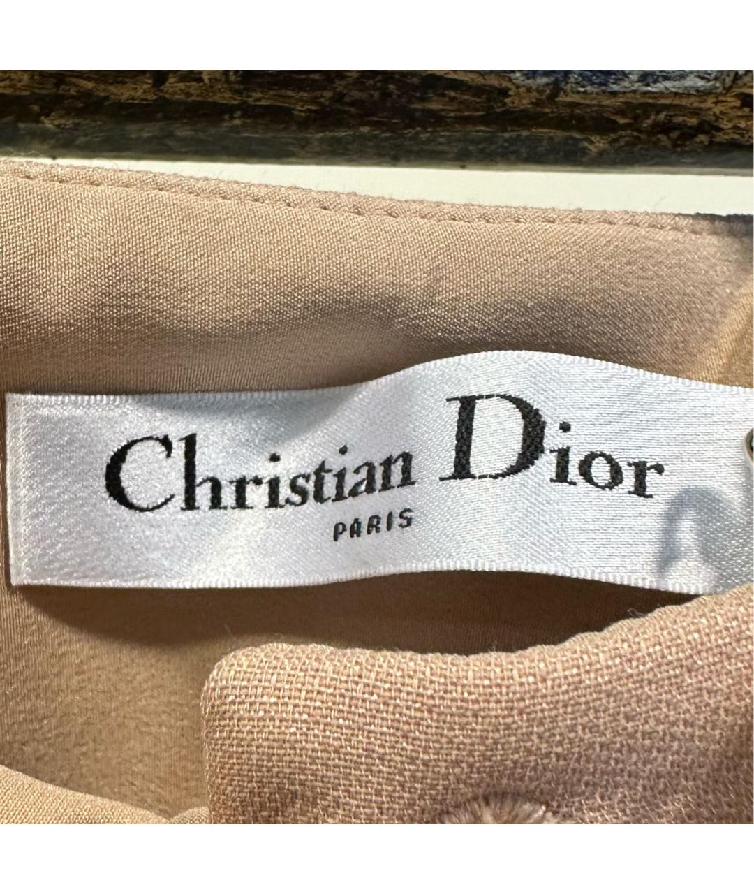 CHRISTIAN DIOR Розовая шерстяная юбка миди, фото 5
