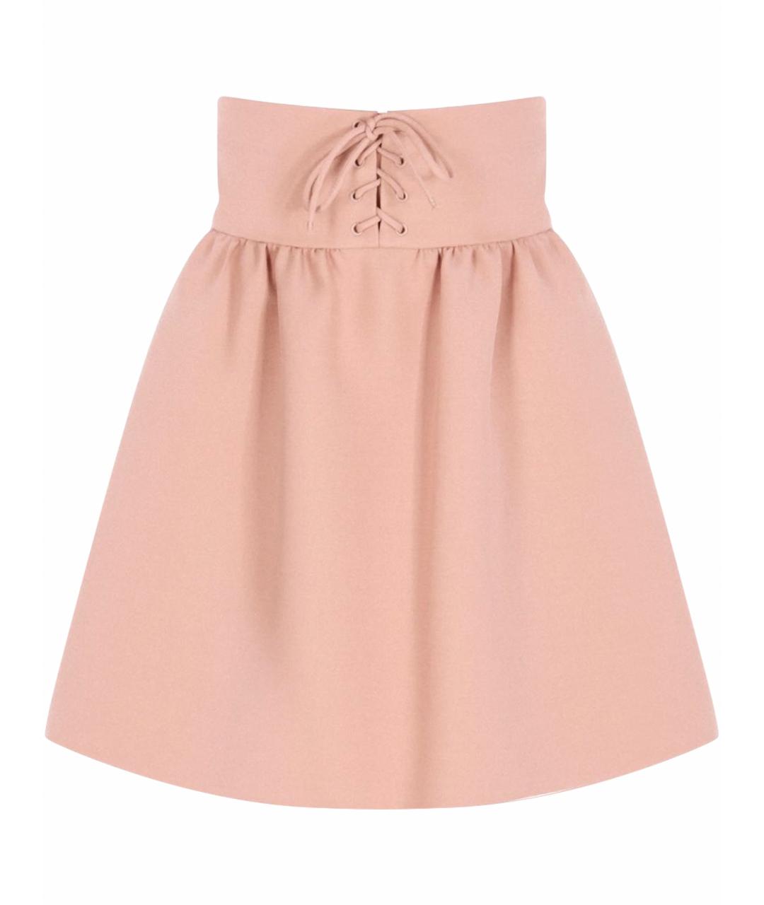 CHRISTIAN DIOR Розовая шерстяная юбка миди, фото 1