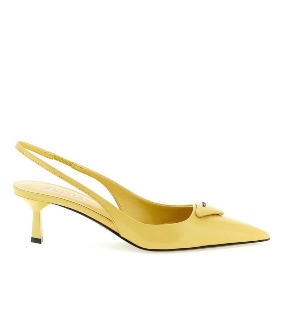 PRADA Горчичные кожаные туфли, фото 6