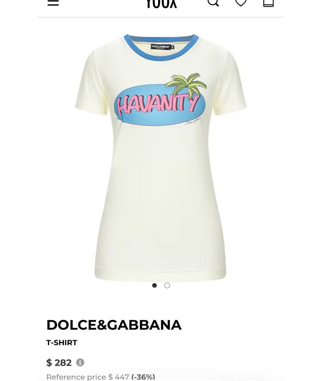 DOLCE&GABBANA Желтая хлопковая футболка, фото 8