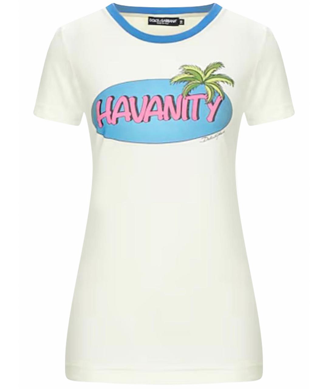 DOLCE&GABBANA Желтая хлопковая футболка, фото 1