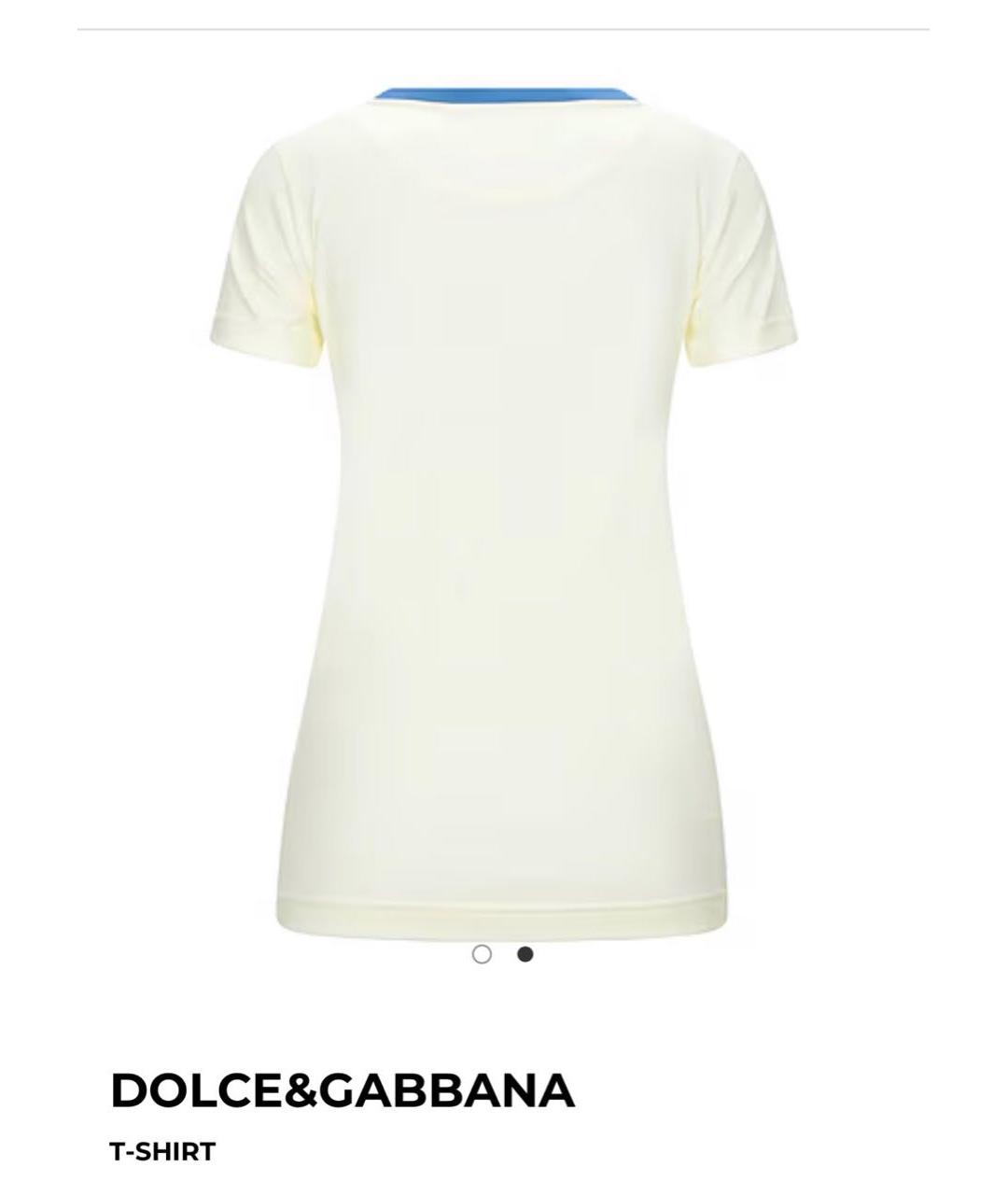 DOLCE&GABBANA Желтая хлопковая футболка, фото 2