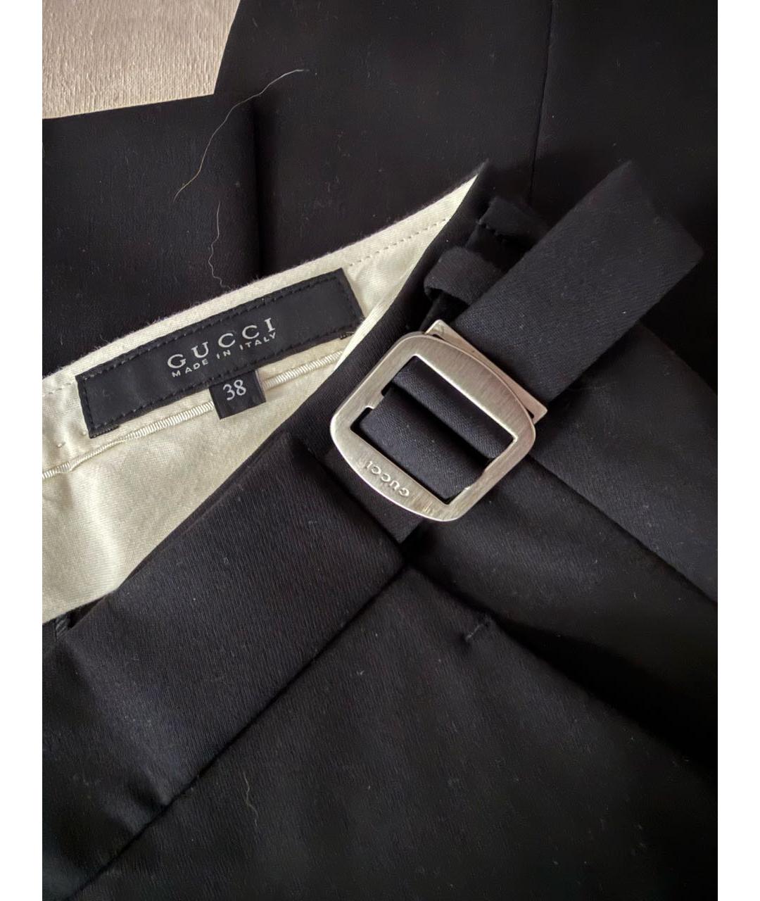 GUCCI Черные шерстяные прямые брюки, фото 4