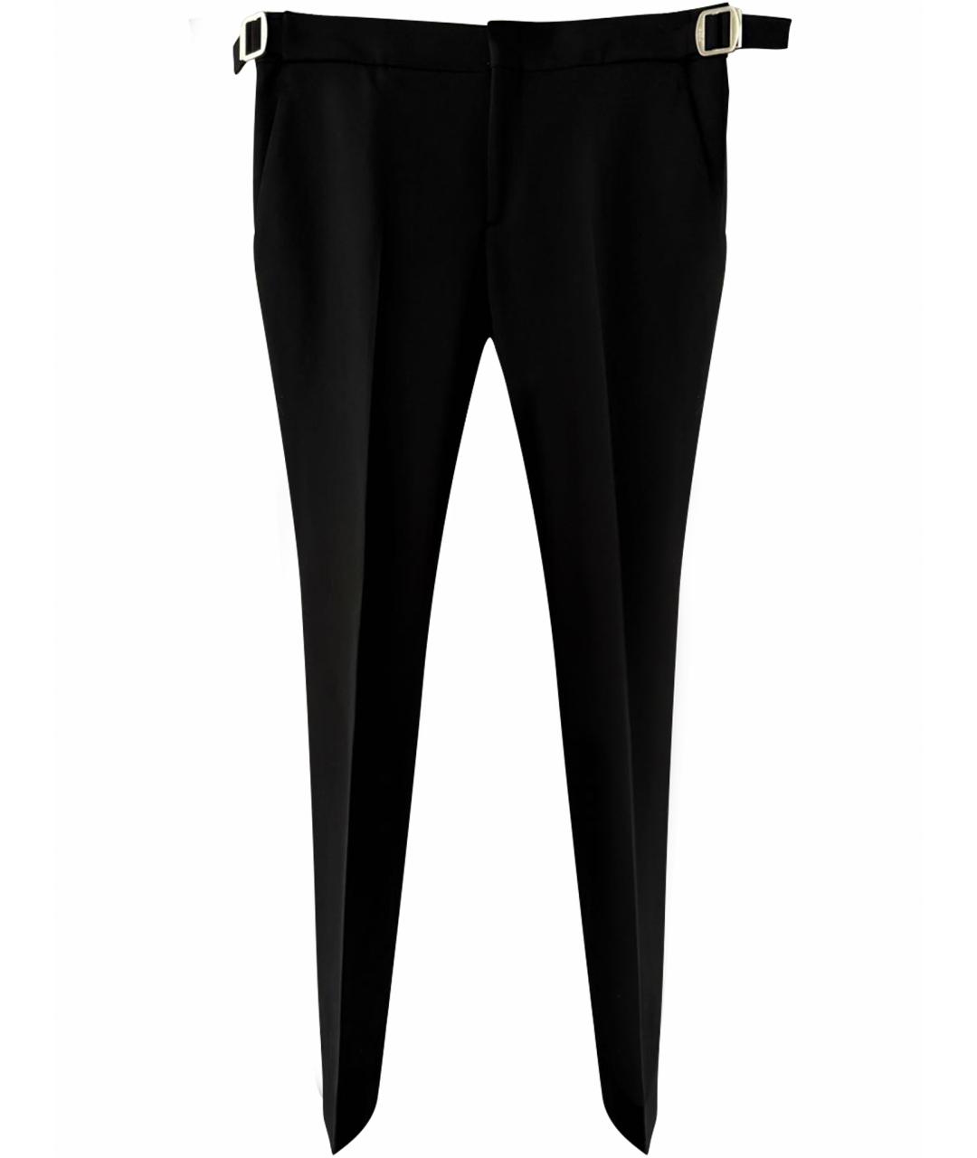 GUCCI Черные шерстяные прямые брюки, фото 1