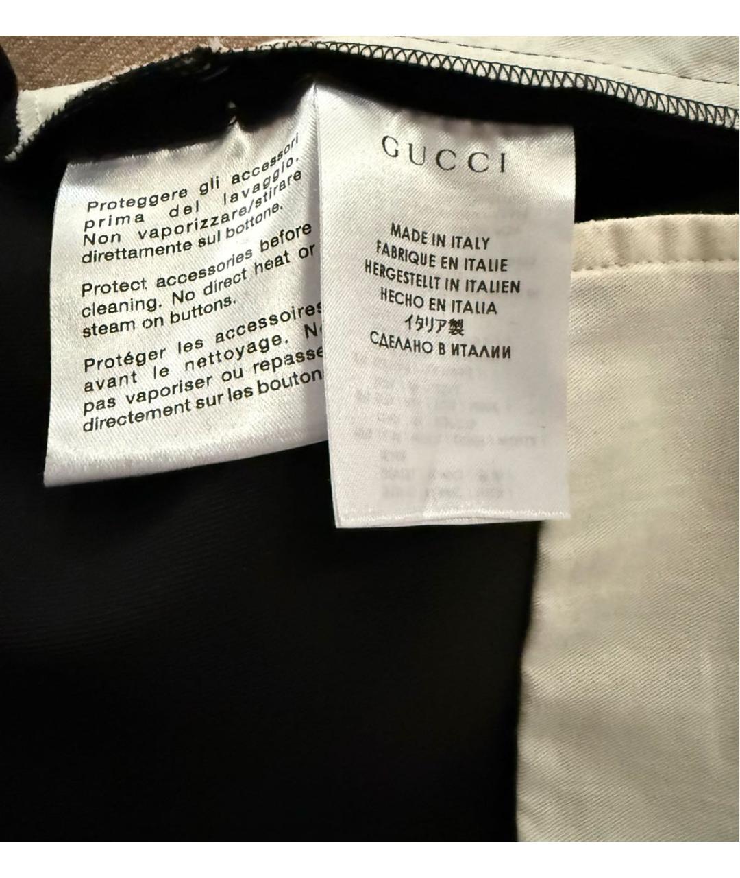 GUCCI Черные шерстяные прямые брюки, фото 6