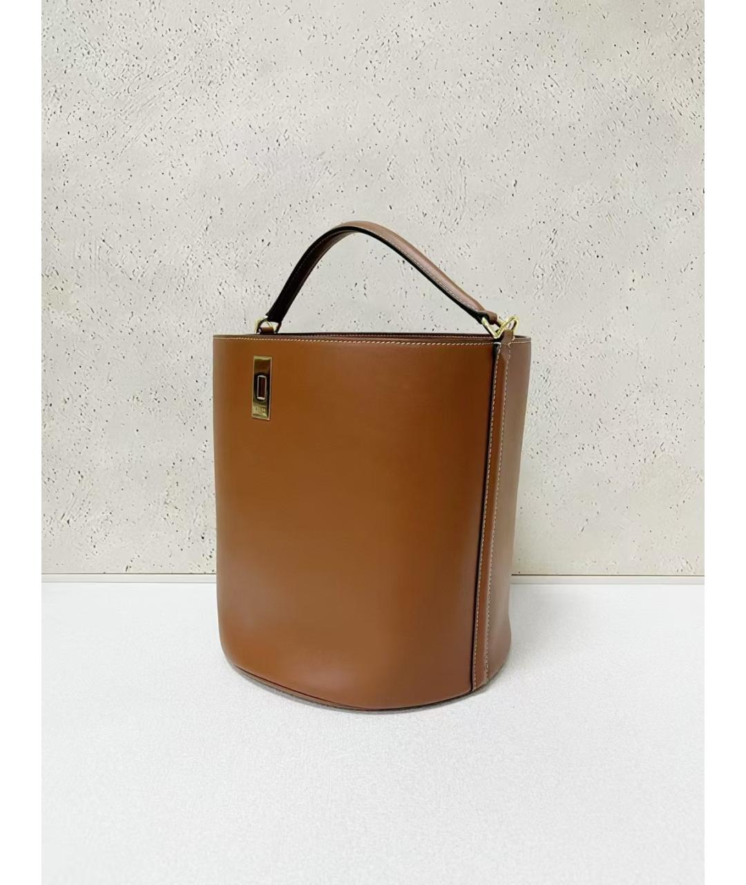 CELINE Коричневая кожаная сумка тоут, фото 4