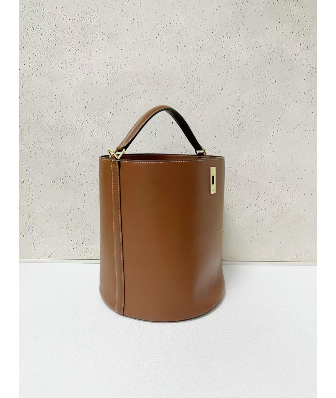 CELINE Коричневая кожаная сумка тоут, фото 3