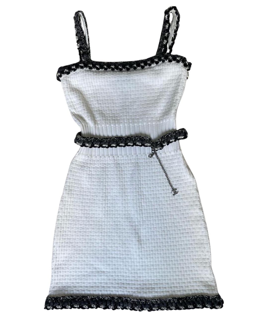 CHANEL Белое вискозное коктейльное платье, фото 1