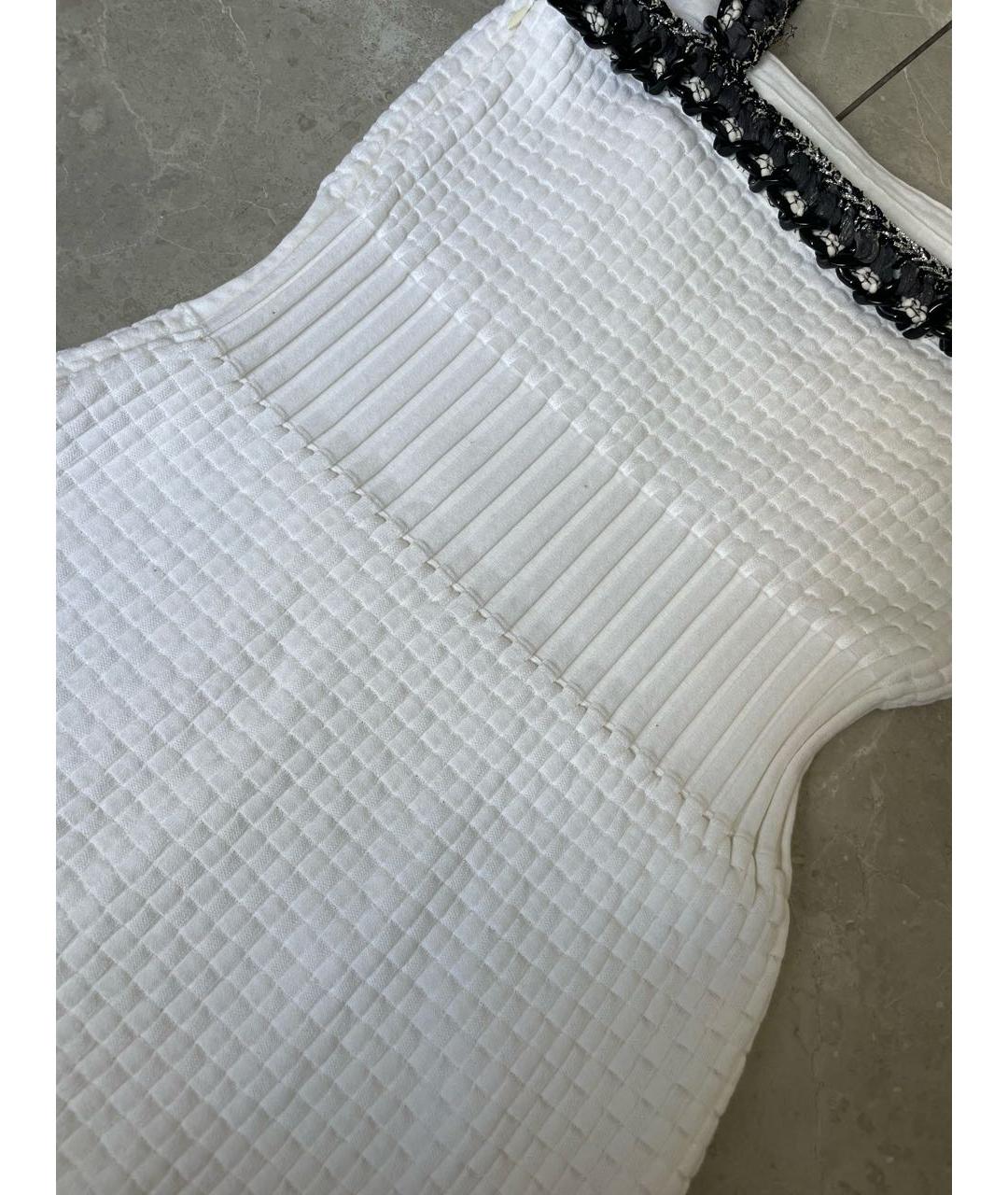 CHANEL Белое вискозное коктейльное платье, фото 7
