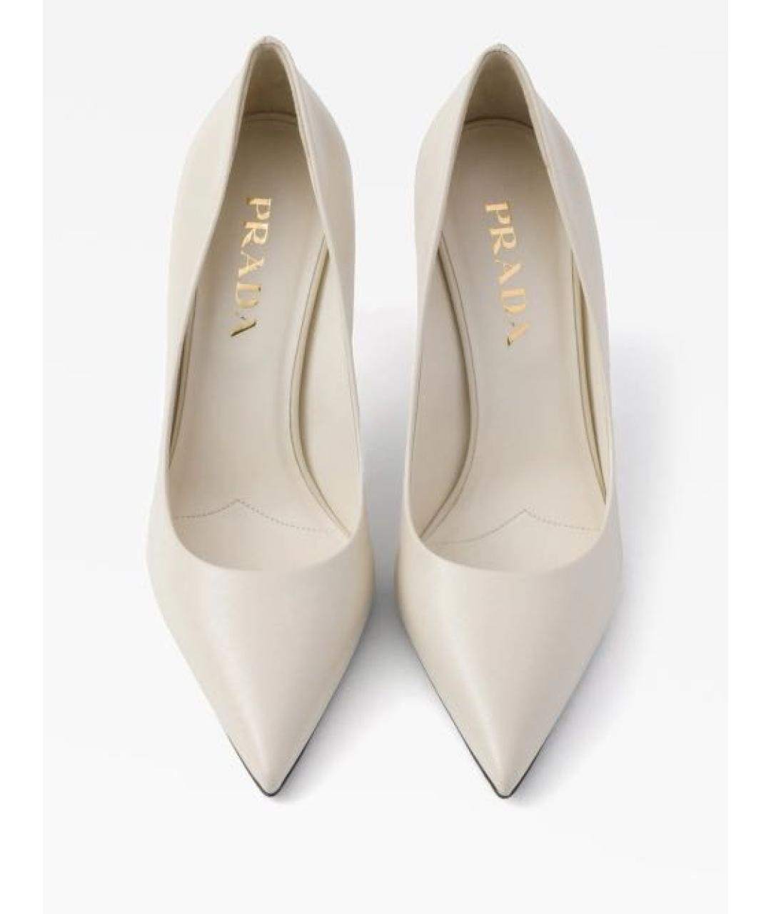 PRADA Белые кожаные туфли, фото 3