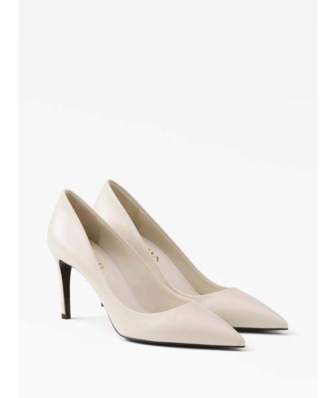 PRADA Белые кожаные туфли, фото 5