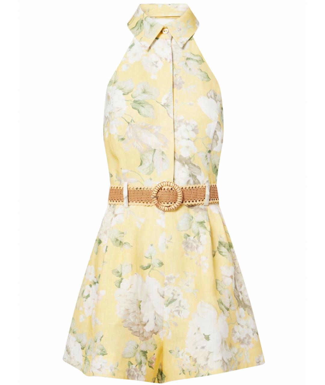 ZIMMERMANN Желтый льняной комбинезон, фото 1
