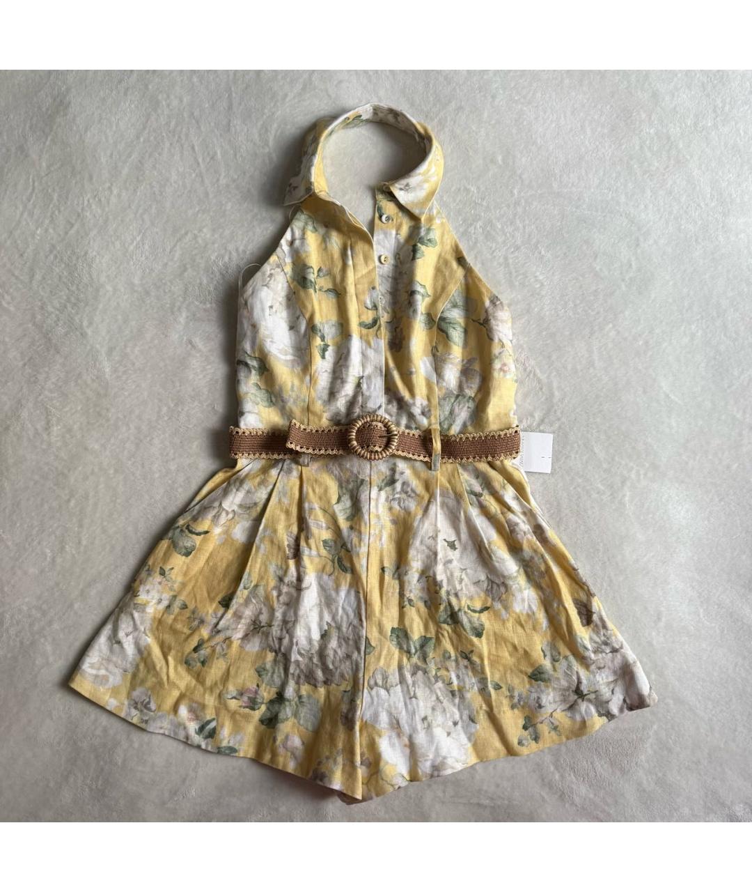 ZIMMERMANN Желтый льняной комбинезон, фото 2