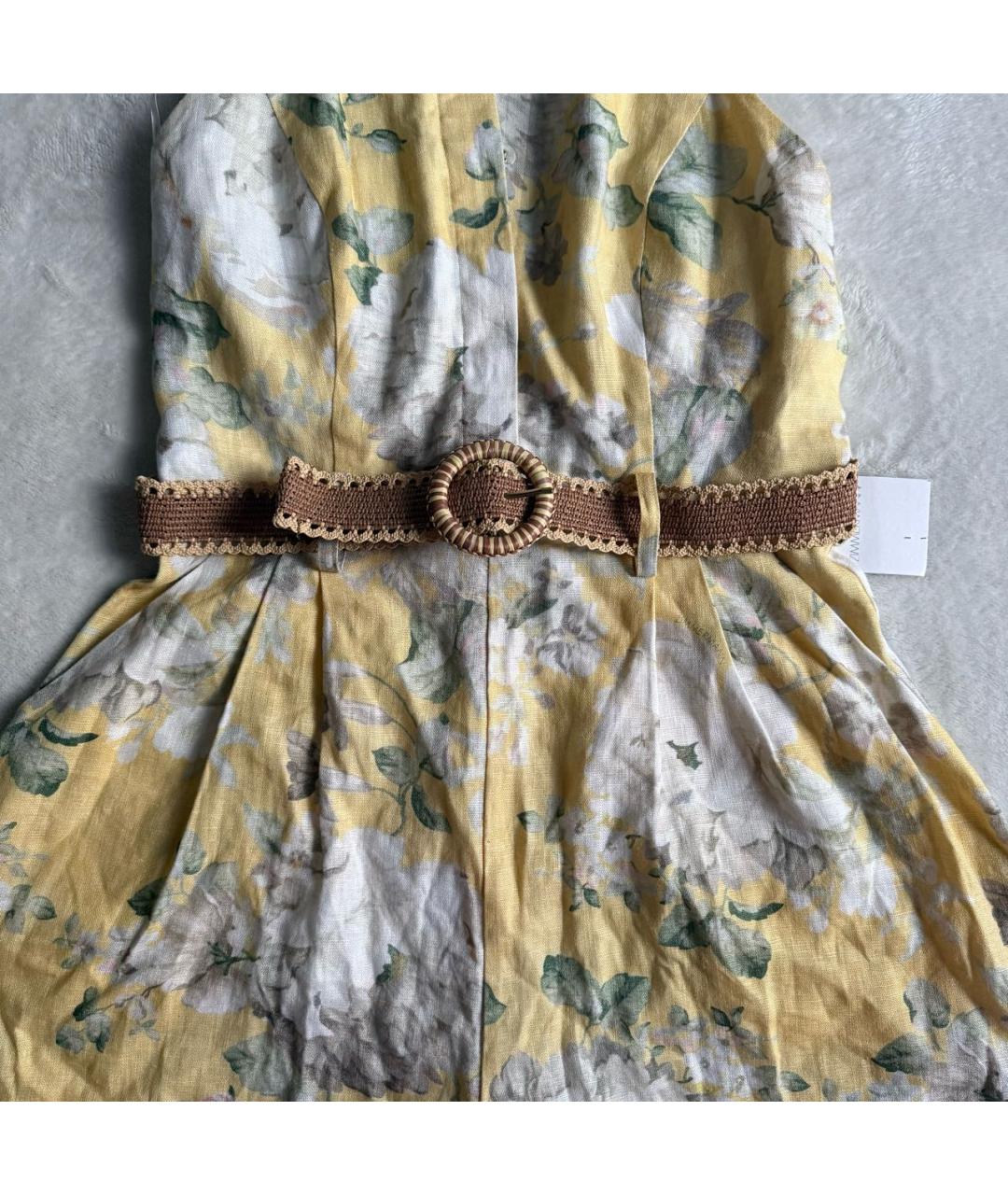 ZIMMERMANN Желтый льняной комбинезон, фото 3