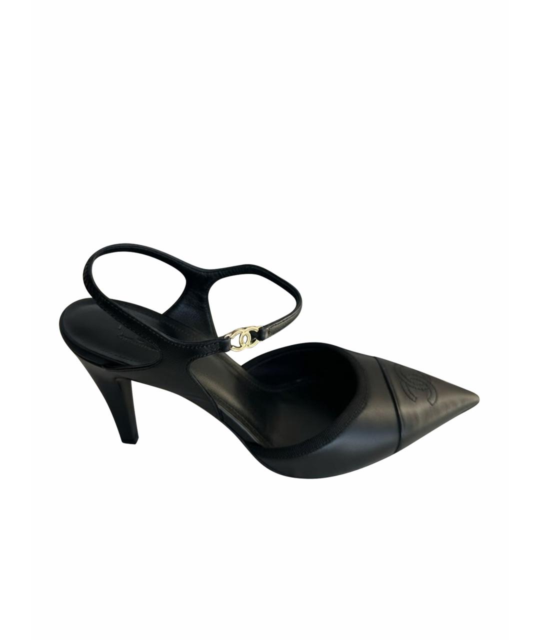 CHANEL Черные кожаные туфли, фото 1