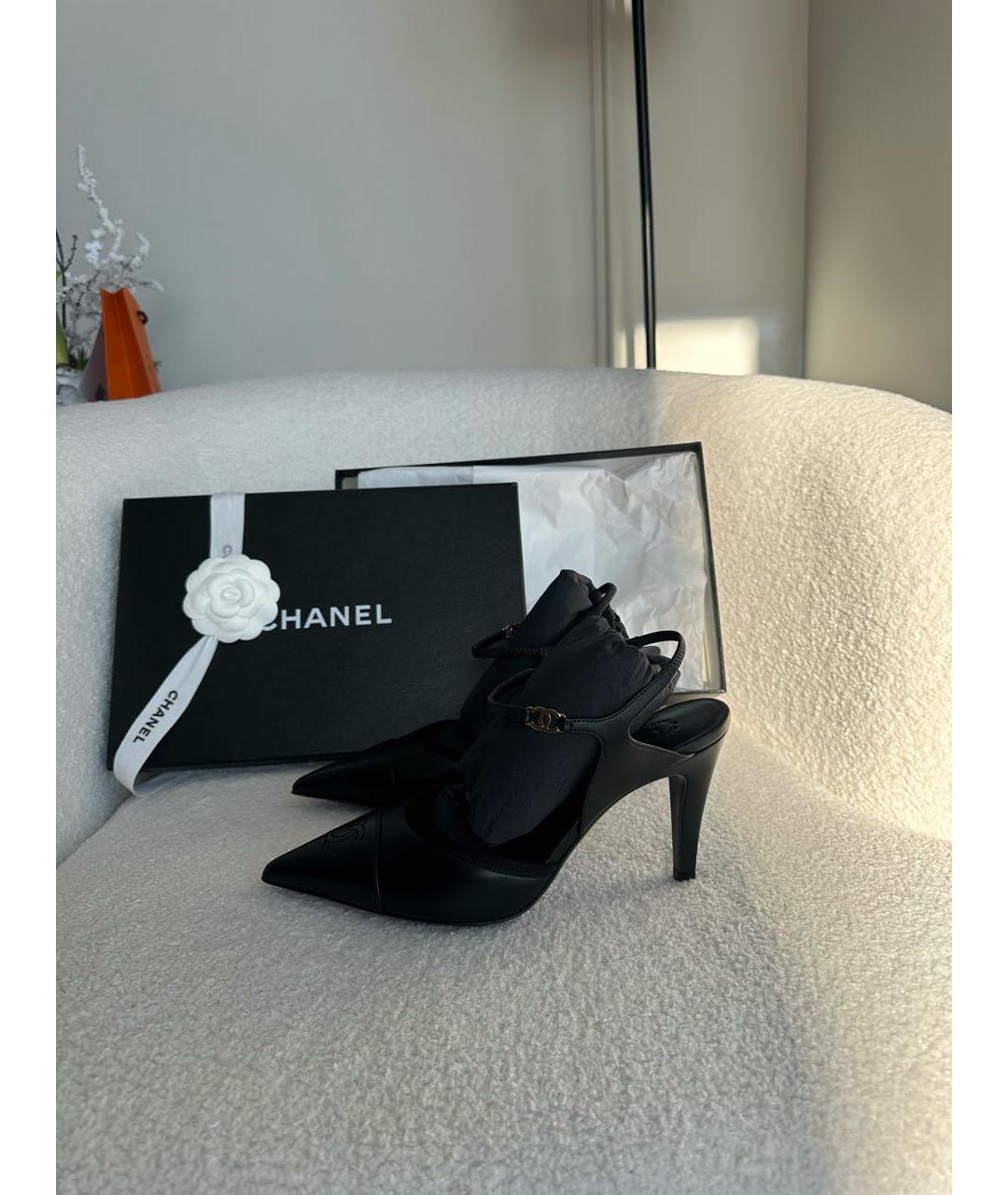 CHANEL Черные кожаные туфли, фото 3