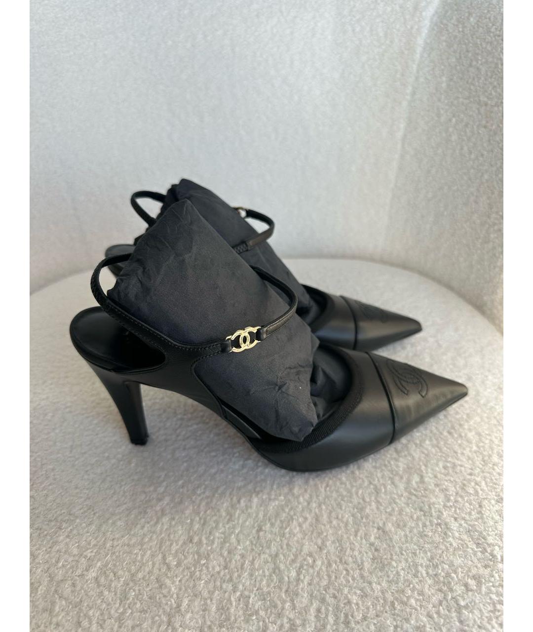 CHANEL Черные кожаные туфли, фото 8