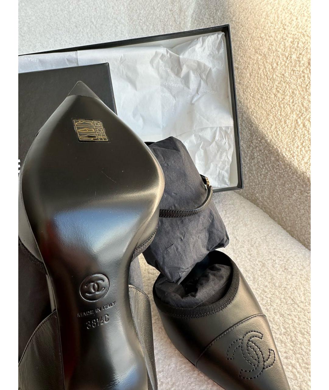 CHANEL Черные кожаные туфли, фото 7