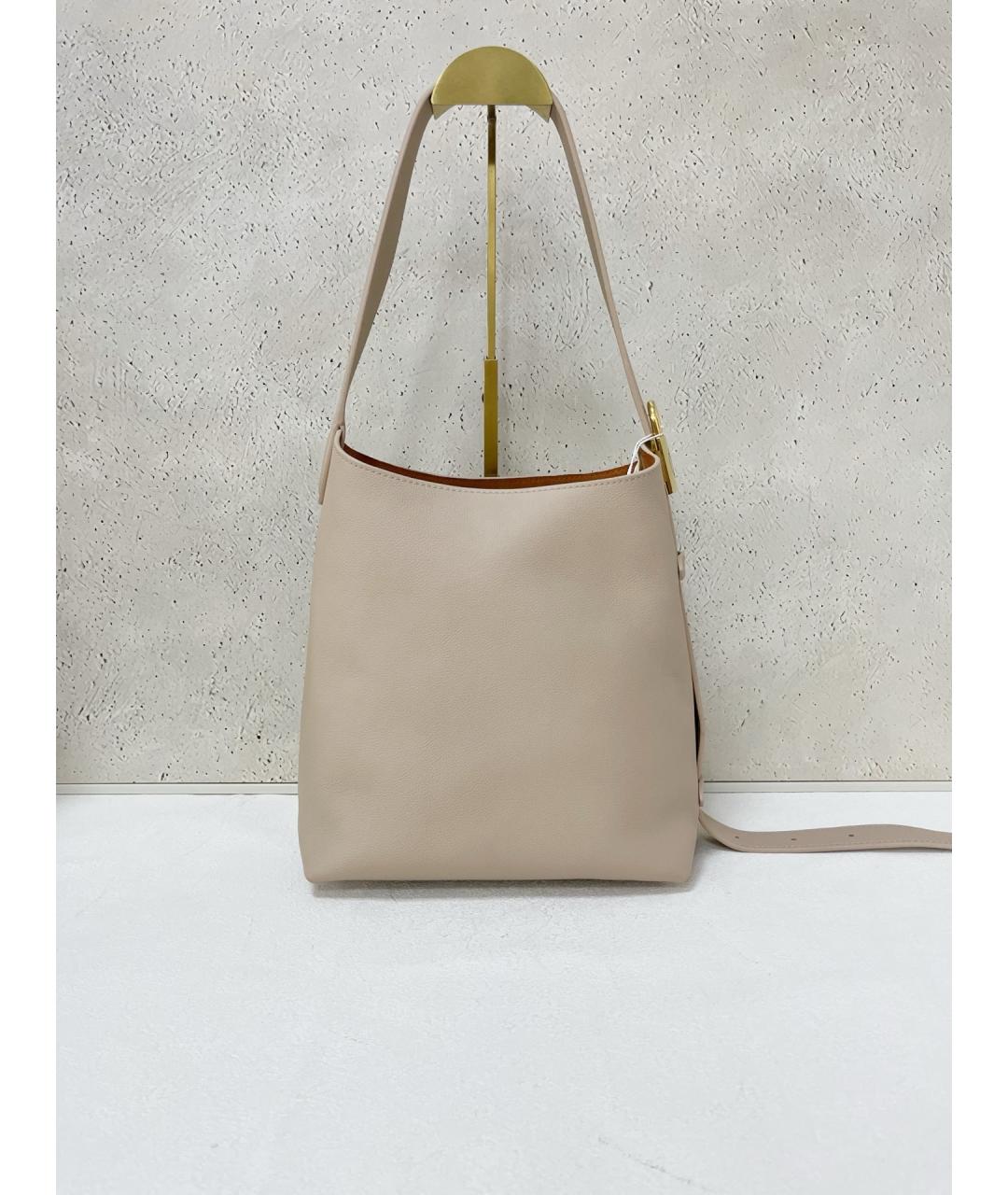 LOUIS VUITTON Бежевая кожаная сумка через плечо, фото 2