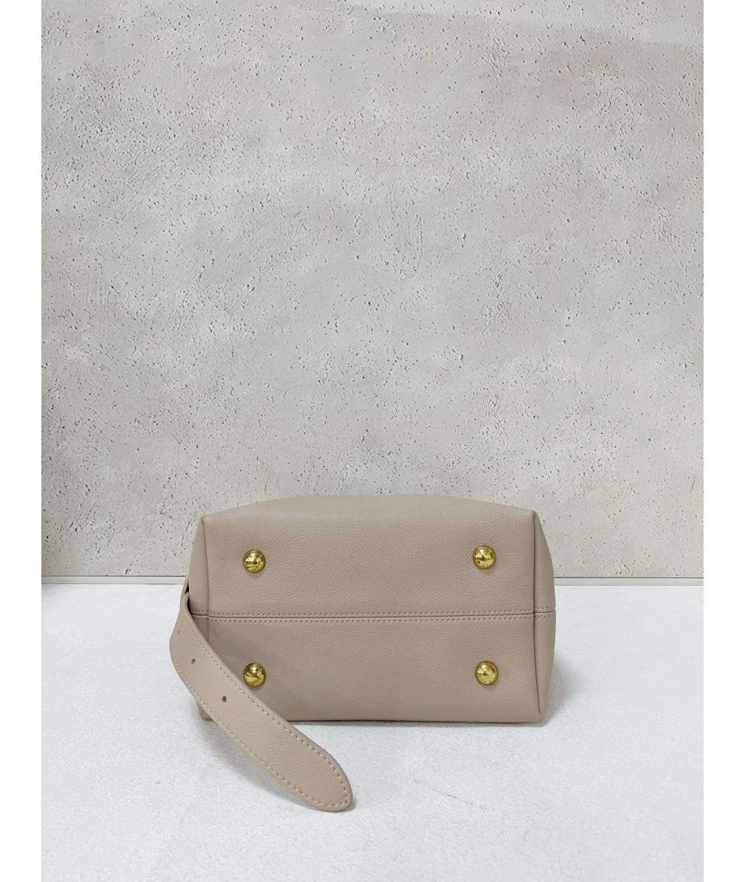 LOUIS VUITTON Бежевая кожаная сумка через плечо, фото 5
