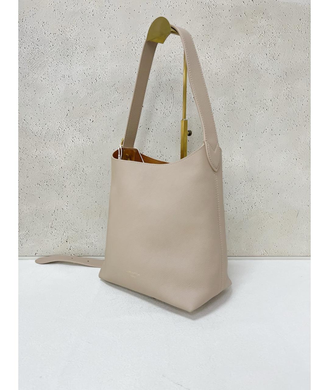 LOUIS VUITTON Бежевая кожаная сумка через плечо, фото 3