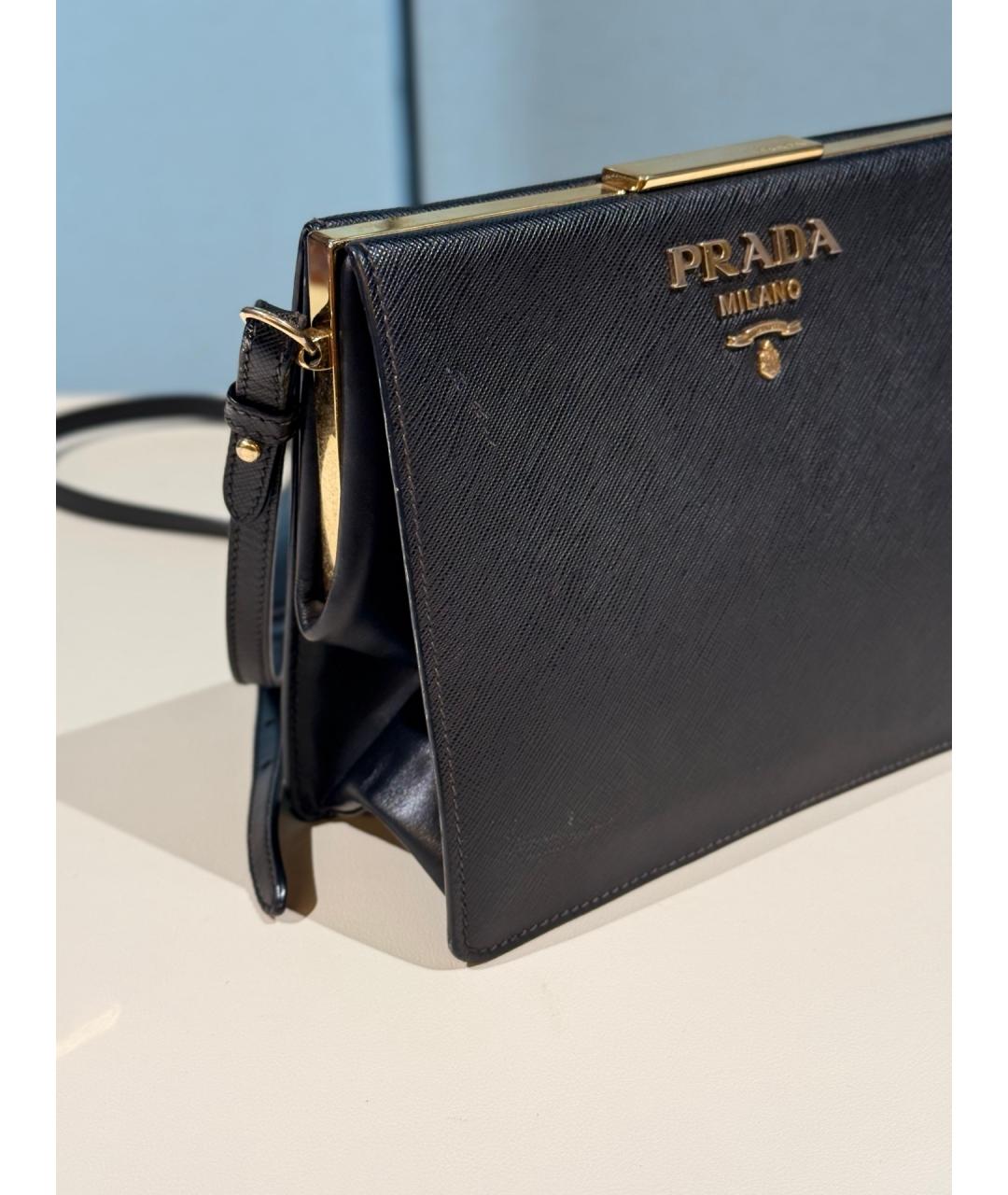 PRADA Черная кожаная сумка через плечо, фото 3