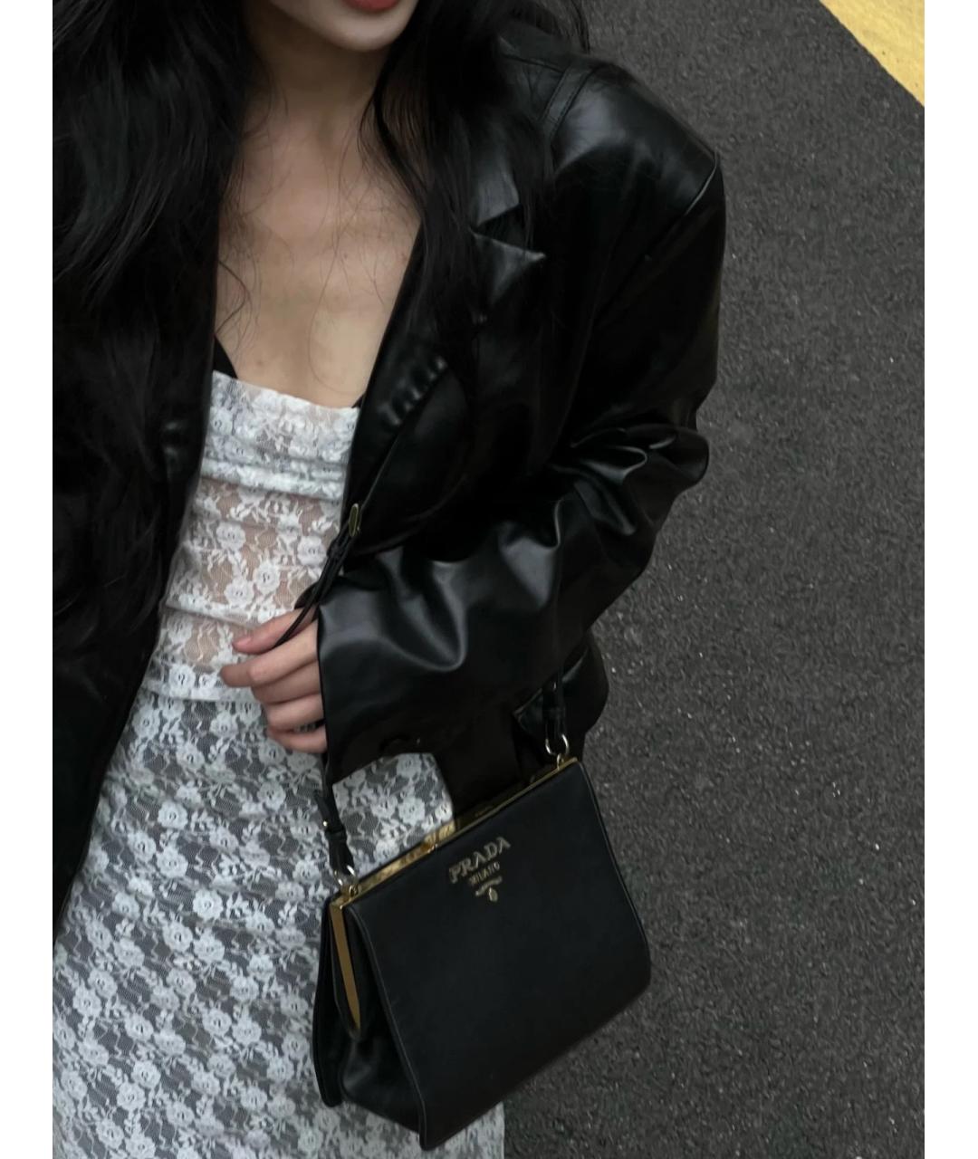 PRADA Черная кожаная сумка через плечо, фото 9