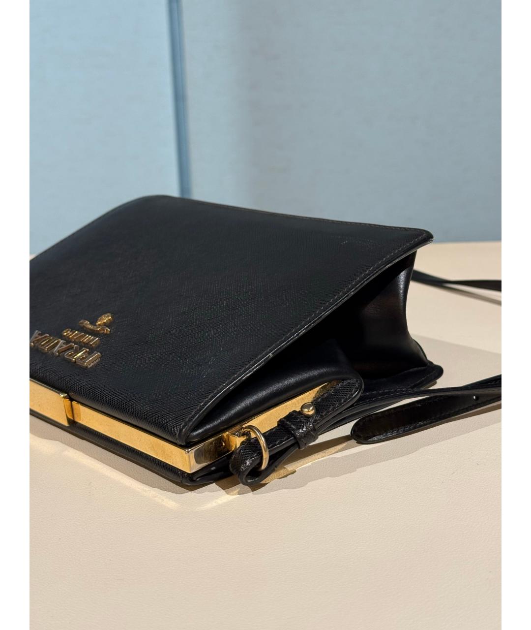 PRADA Черная кожаная сумка через плечо, фото 6