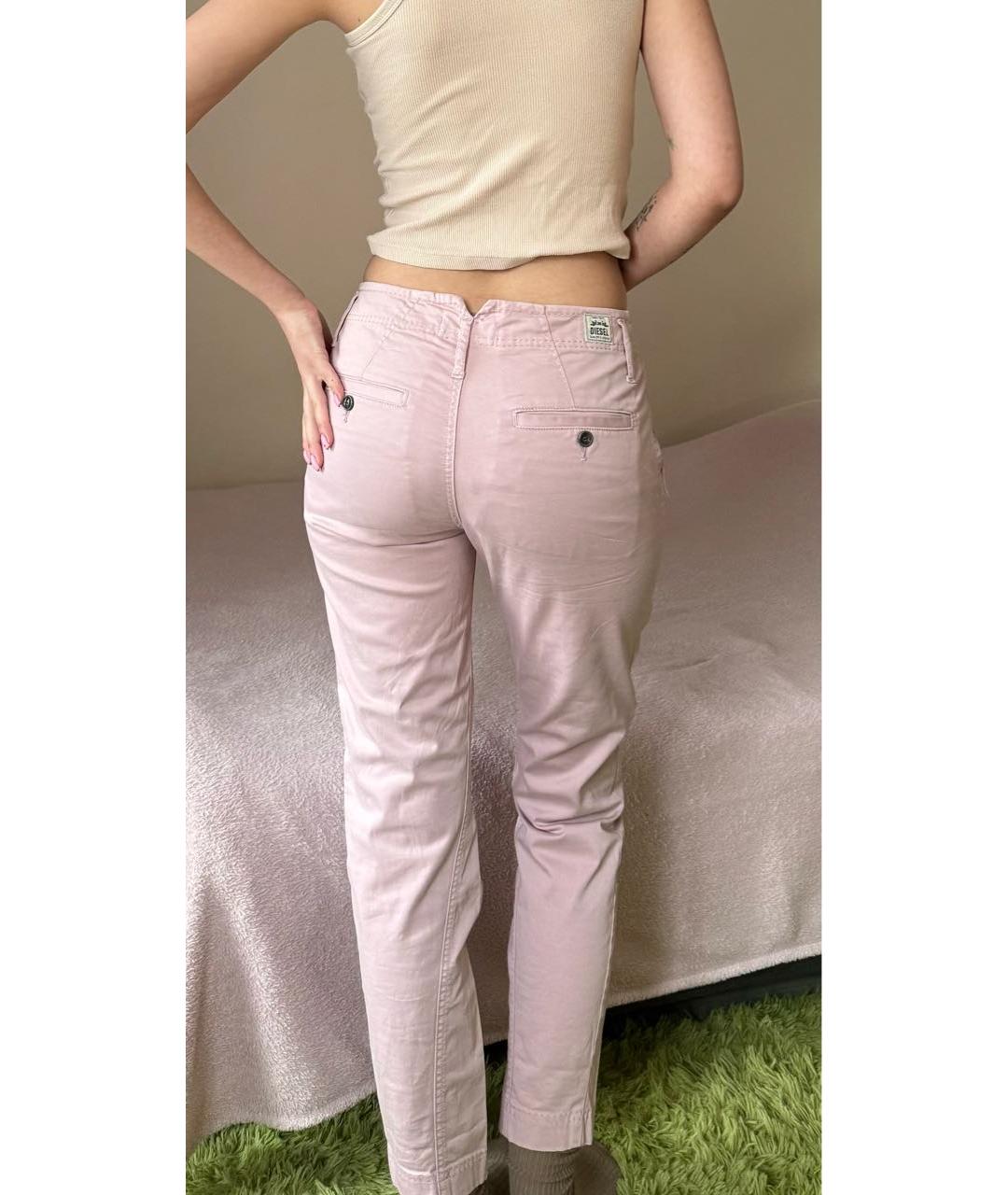 DIESEL Розовые хлопко-эластановые джинсы слим, фото 5