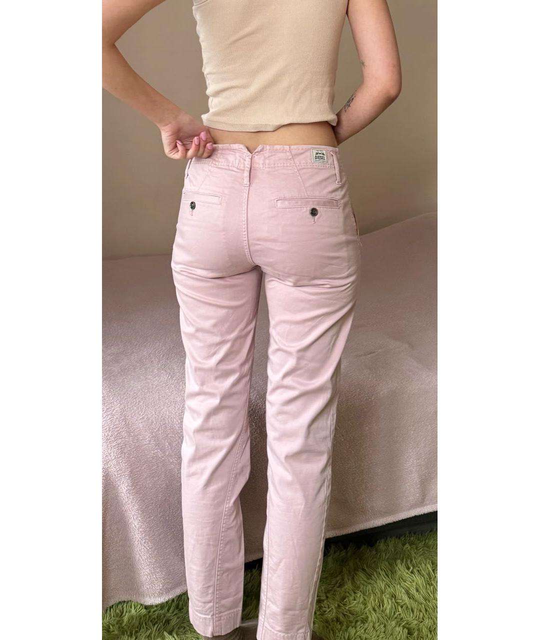 DIESEL Розовые хлопко-эластановые джинсы слим, фото 2
