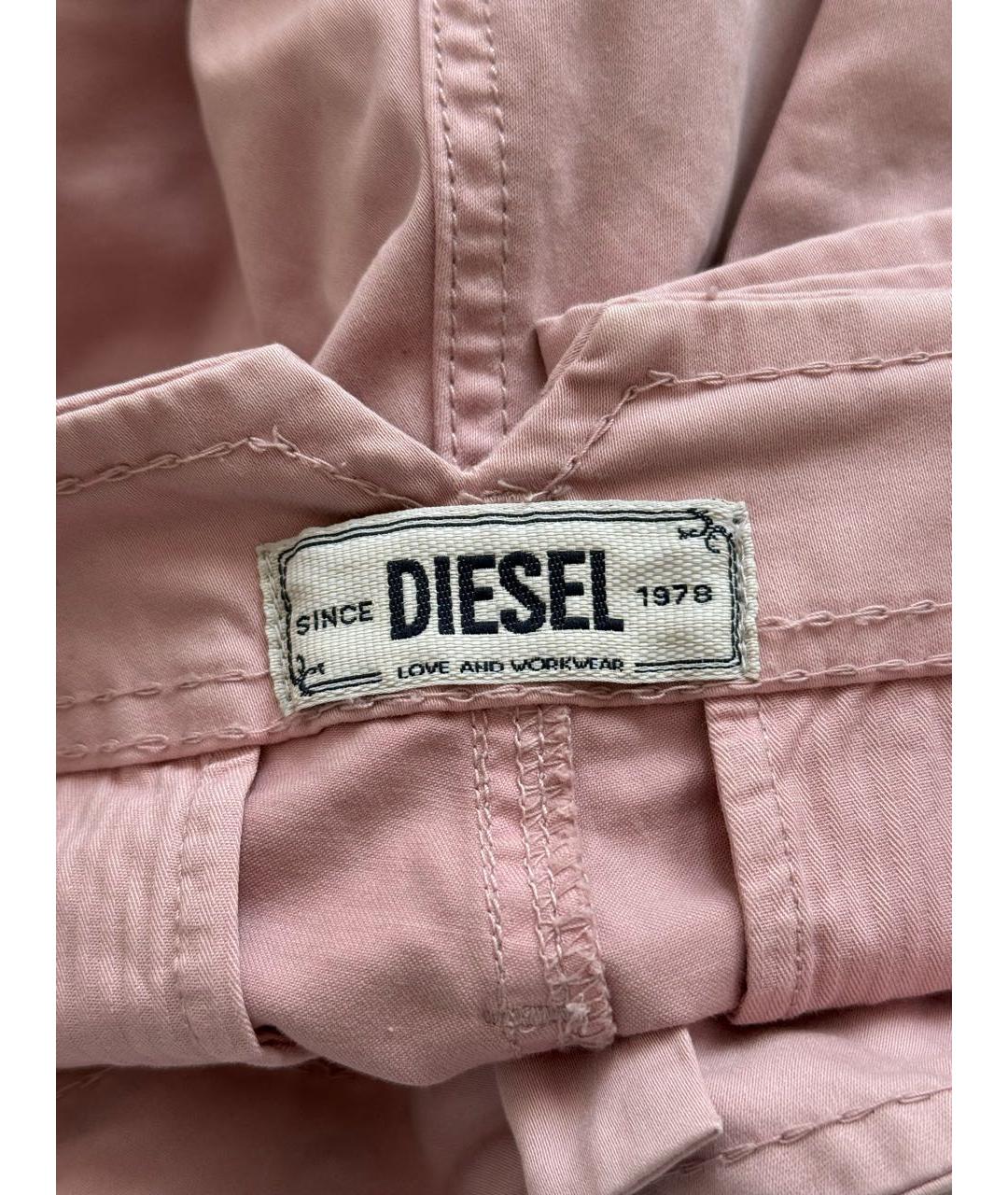 DIESEL Розовые хлопко-эластановые джинсы слим, фото 3