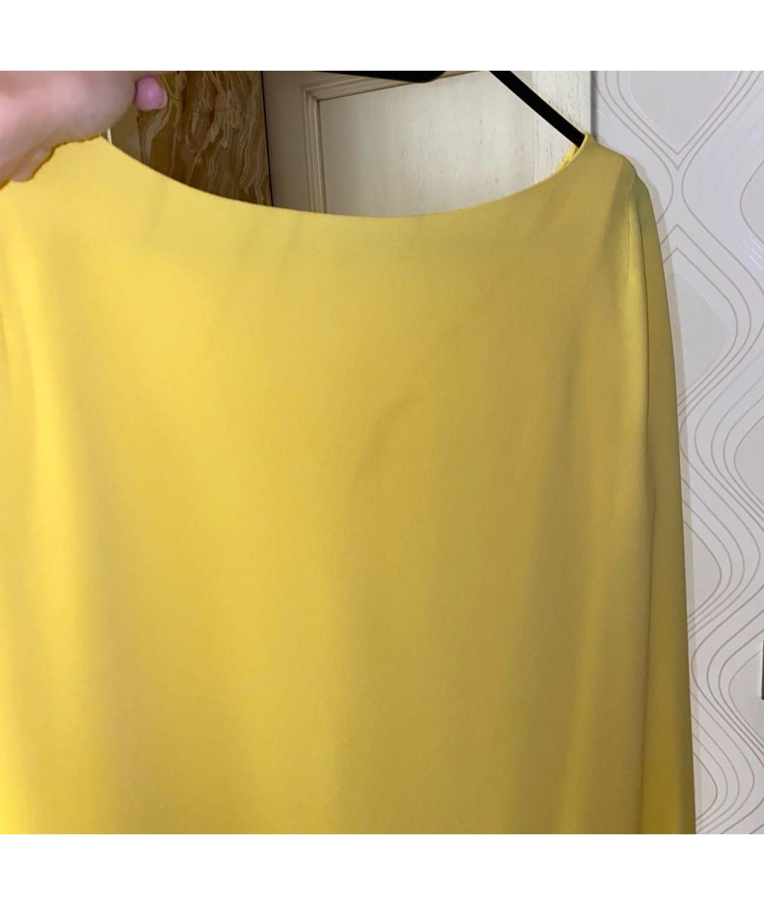 MAJE Желтое полиэстеровое коктейльное платье, фото 5