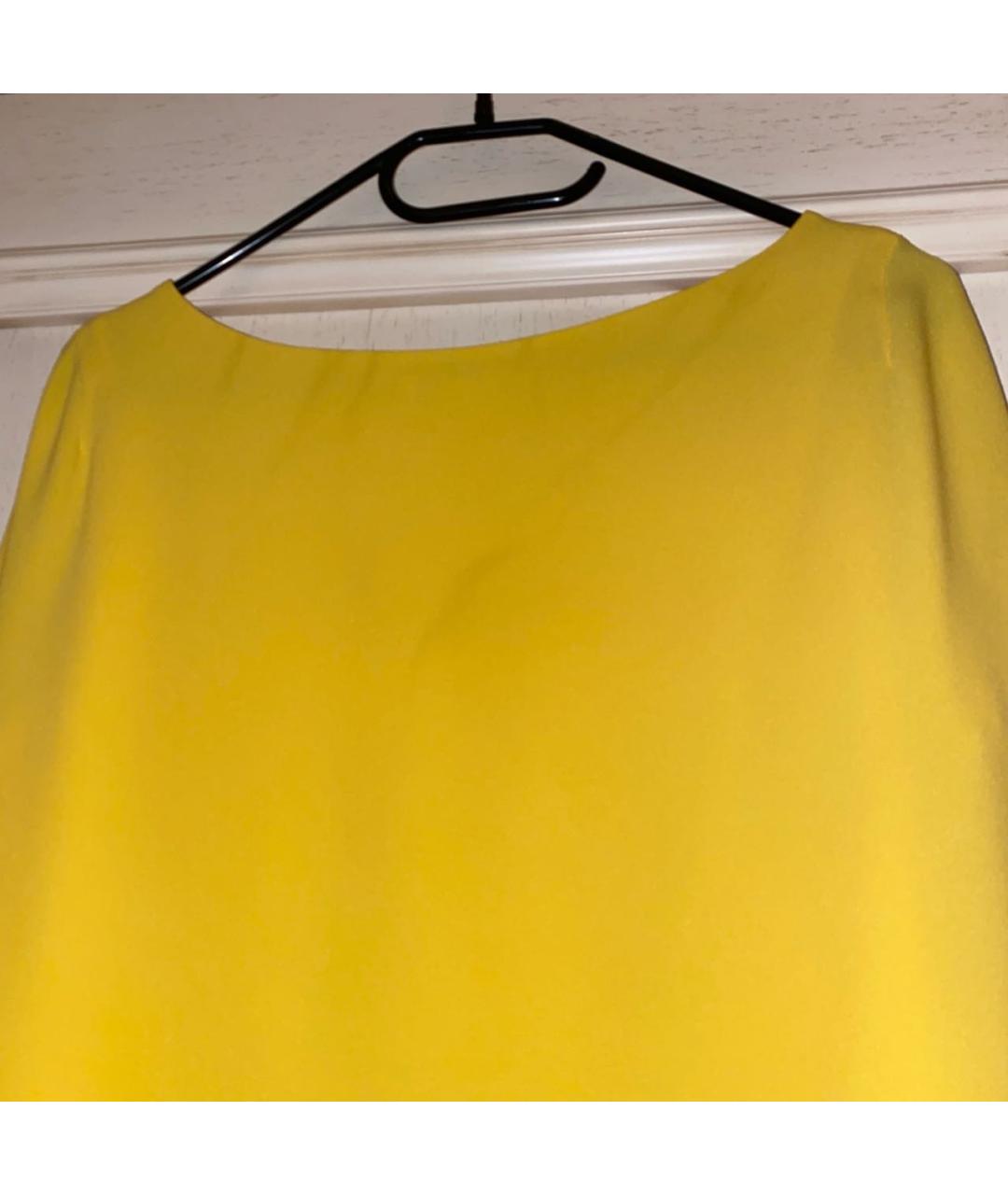 MAJE Желтое полиэстеровое коктейльное платье, фото 4
