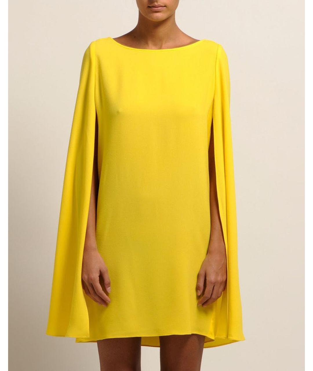 MAJE Желтое полиэстеровое коктейльное платье, фото 6