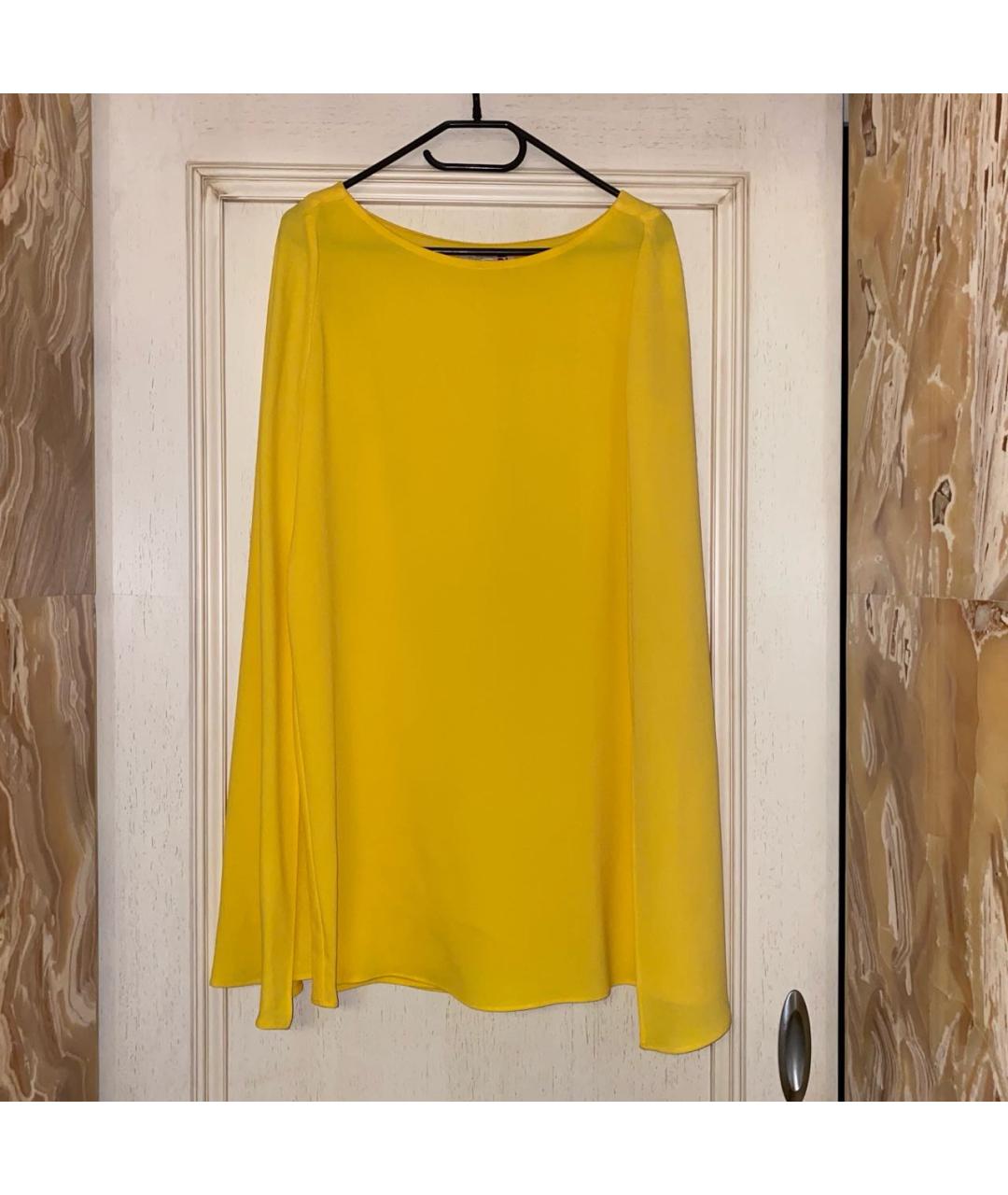 MAJE Желтое полиэстеровое коктейльное платье, фото 8