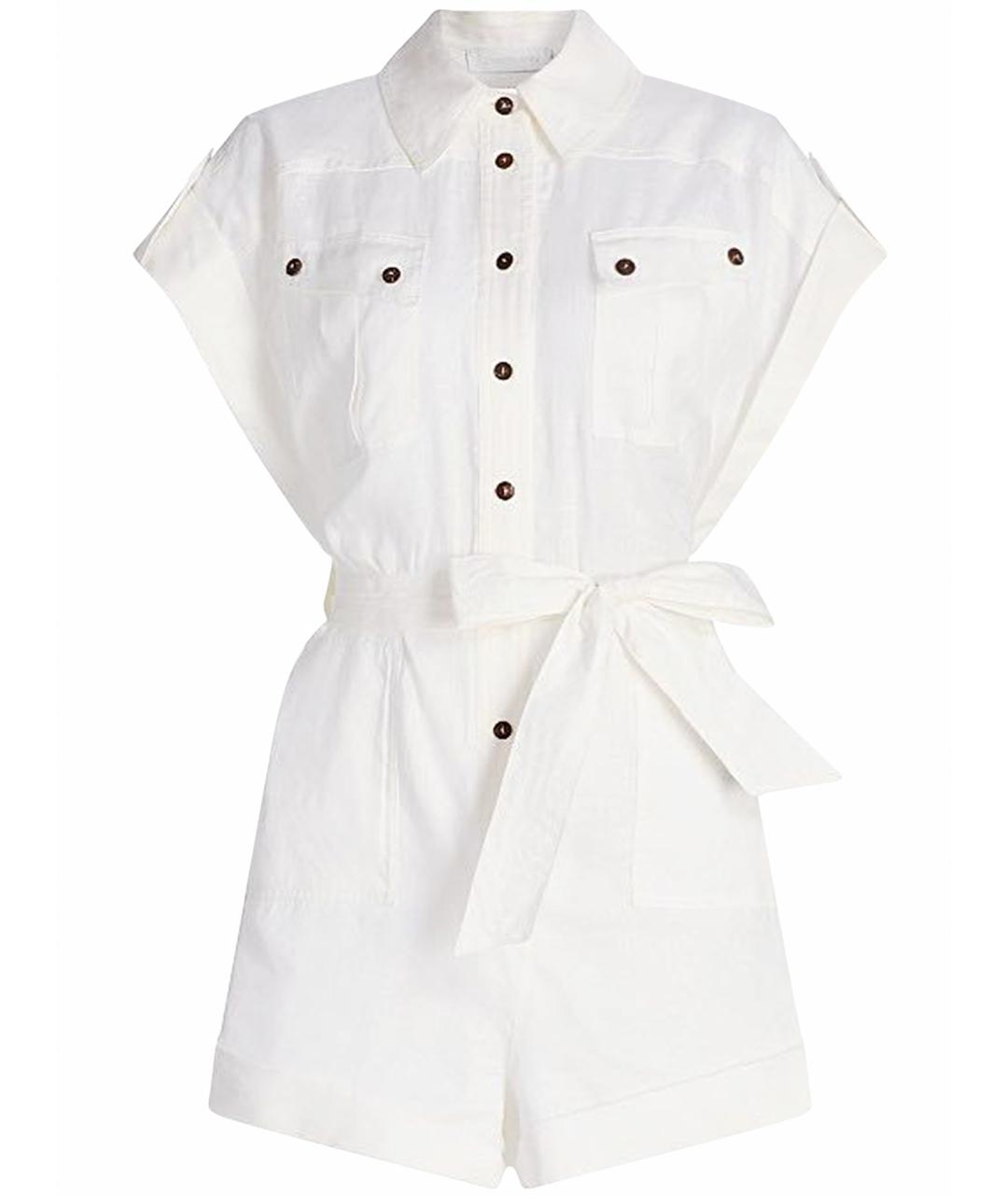 ZIMMERMANN Белый льняной комбинезон, фото 1