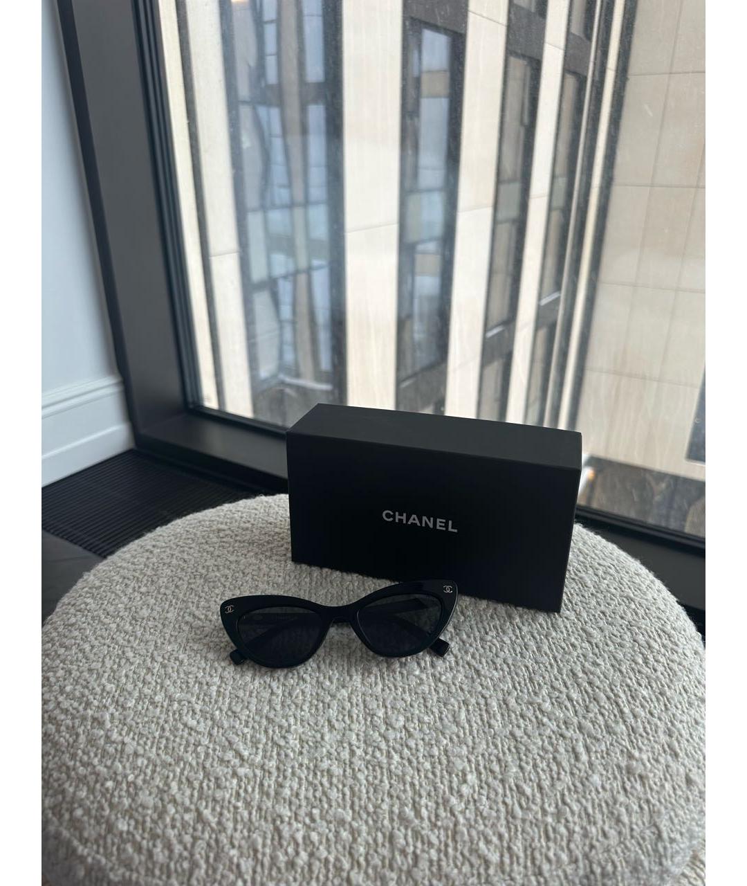 CHANEL Черные пластиковые солнцезащитные очки, фото 4