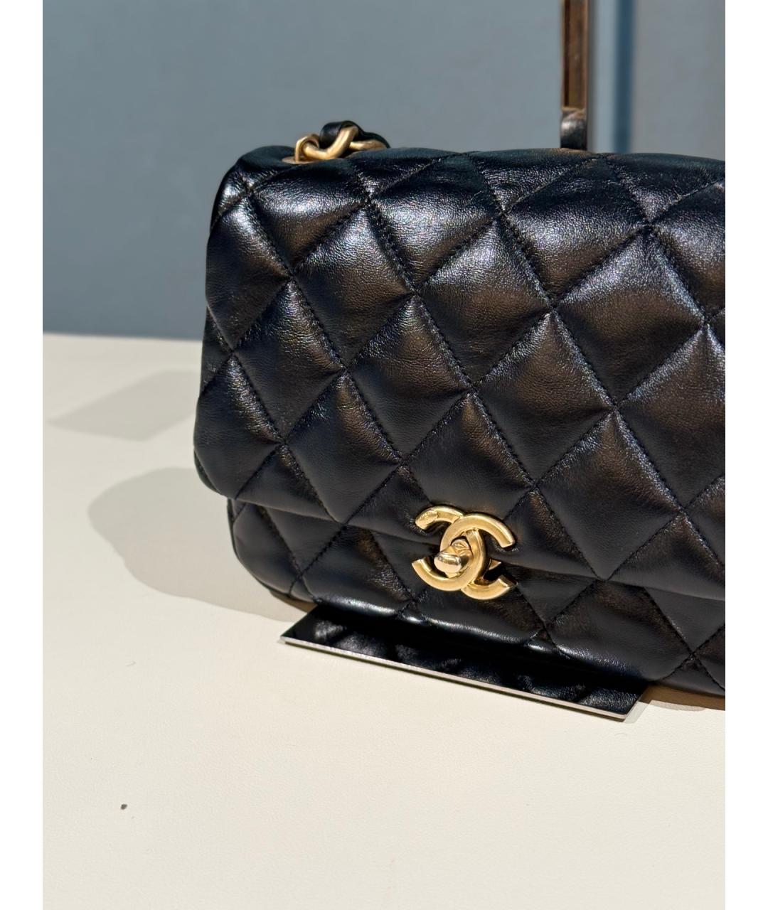 CHANEL Черная кожаная сумка через плечо, фото 3